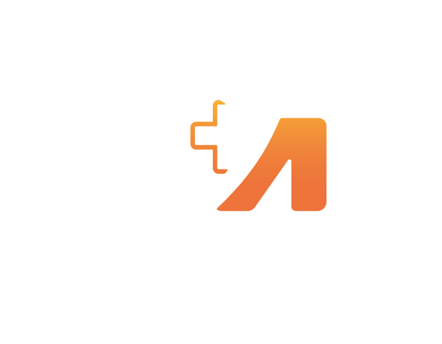 Logo Centro Médico Meditrés, símbolo blanco